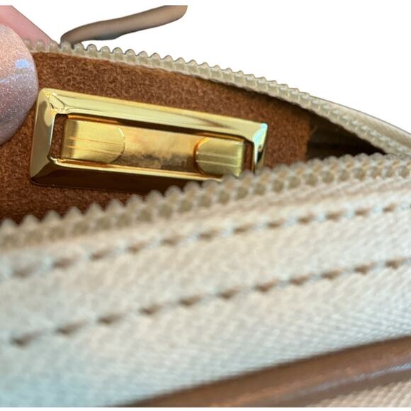 Vintage CHRISTIAN DIOR Saddle Bag Beige Canvas Leather Shoulder Crossbody Bag - Picture 13 of 15